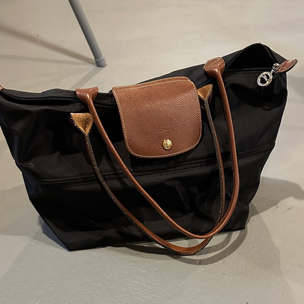 Classic longchamp Tote Bag with Brown Handles